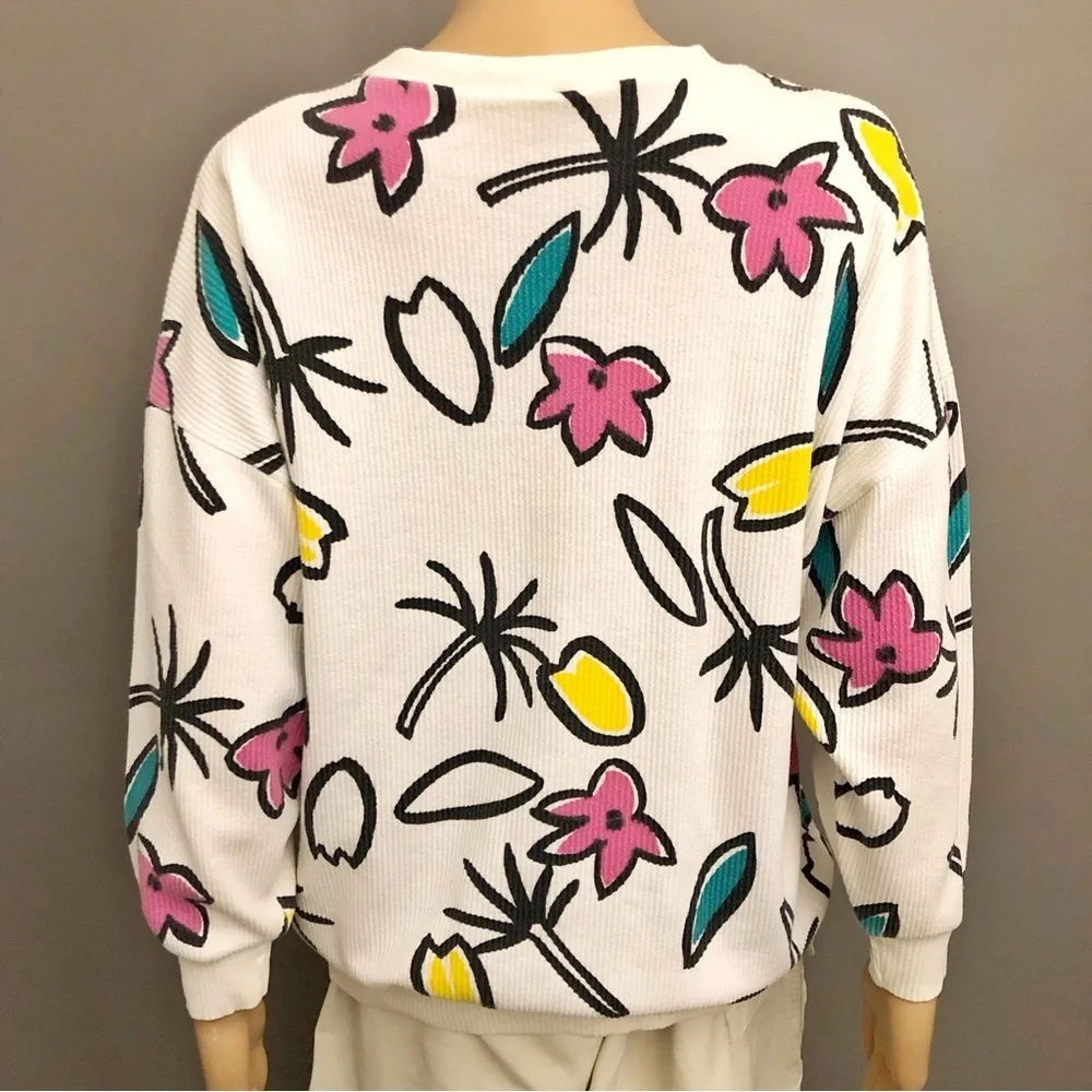 Vintage Oversized Multicolored Artsy Colorful Pattern Sweatshirt Sweater Jumper. - Picture 4 of 16